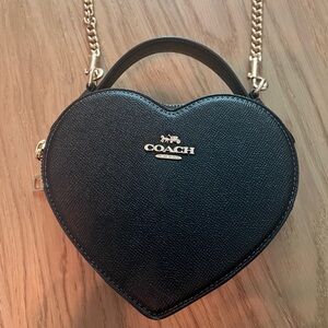Coach black heart crossbody bag